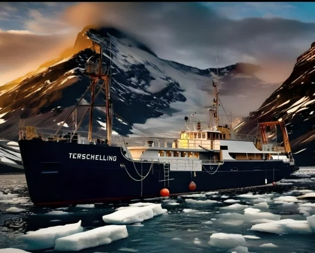 Terschelling sailing through Arctic ice