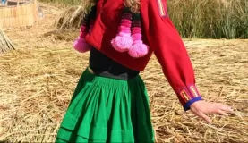 Dressed in traditional Uros garb