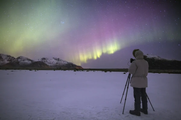 Phtographer in one of the natural phenomena, the northern lights