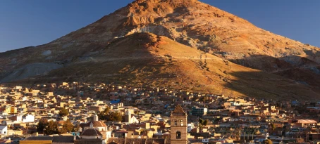 Skyline view of Potosi City in Bolivia