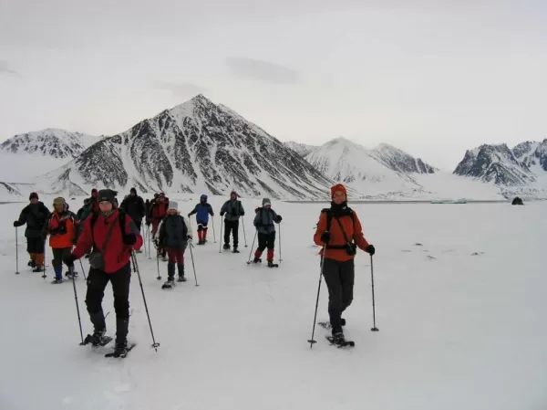 Snowshoeing with other passengers