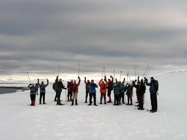 Snowshoeing in the arctic.