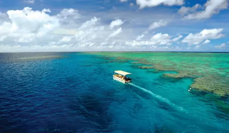 Take a glass-bottomed boat through the Great Barrier Reef.
