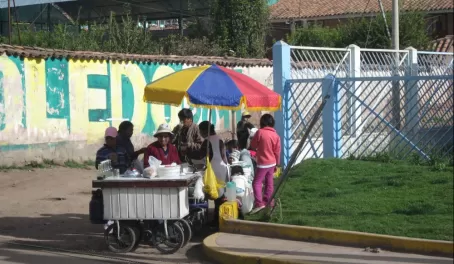 Local juice stands on the way out of Cusco