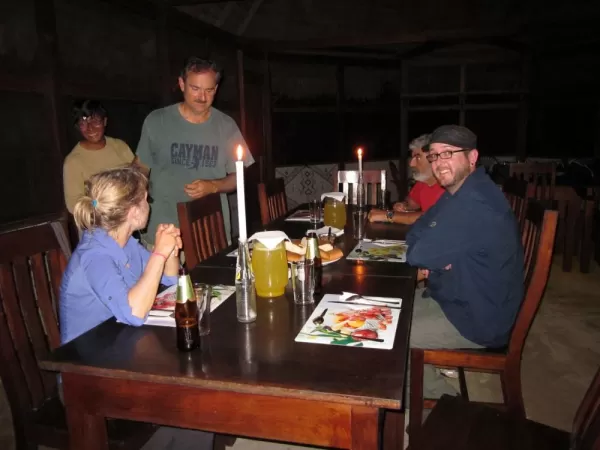 Dinner at the second jungle lodge