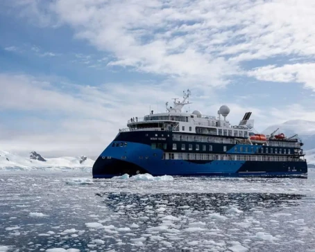 Ocean Victory sailing on icy waters