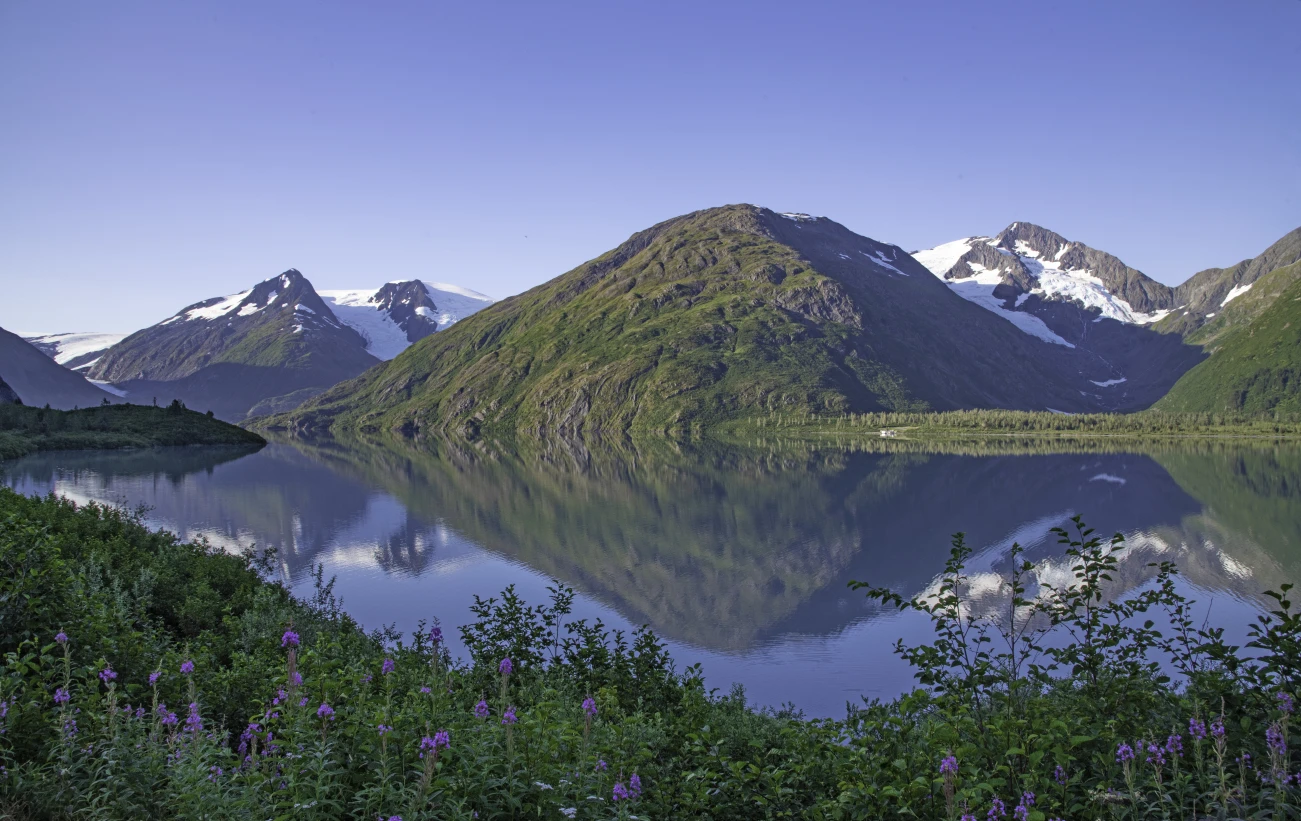 Mountain reflections in Alaska's Kenai peninsula