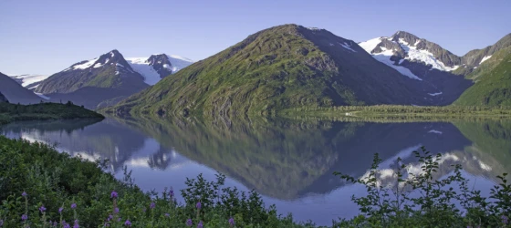 Mountain reflections in Alaska's Kenai peninsula