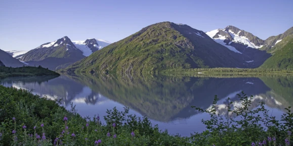 Mountain reflections in Alaska's Kenai peninsula