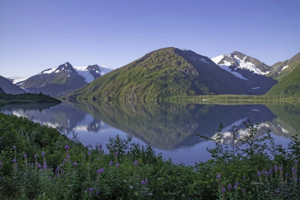 Mountain reflections in Alaska's Kenai peninsula