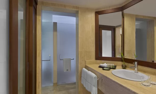 Each guest room includes a handsomely appointed bathroom
