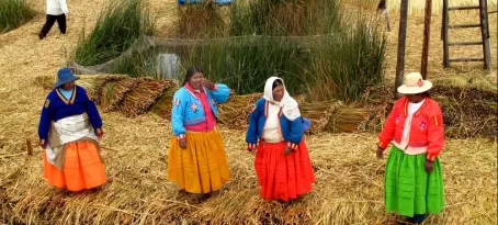 The welcoming committee on the Uros Islands