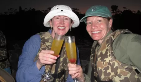 Drinking champagne on the Amazon.  Incredible!