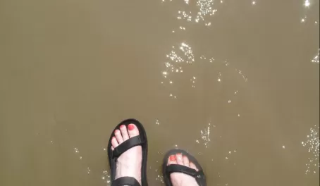 Dipping my toes in the Amazon River