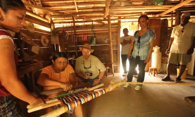 Weaving demonstration at Marta's. The Living Maya Experience