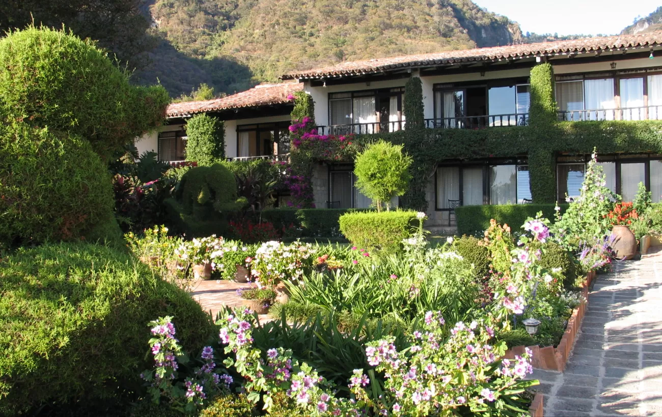 Hotel Atitlan and lush gardens