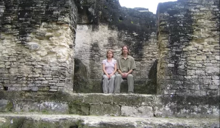 Royal couple seated on the throne
