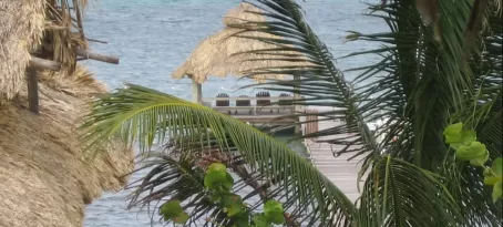 View of dock in Ambergris Cayes