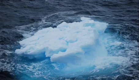 Waves hitting an ice berg.