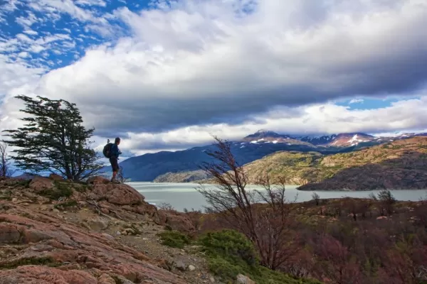 Taking in the view while on a trek in Patagonia