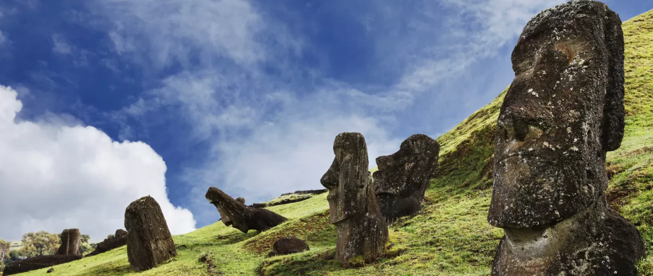 Moai hillside on Easter Island
