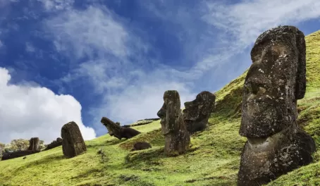Moai hillside on Easter Island