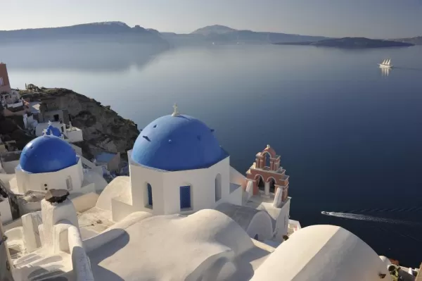 The white-washed cliffs of Santorini