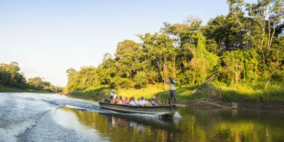 Guests explore the Amazon River