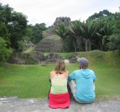 Looking up towards el Castillo at Xunantunich