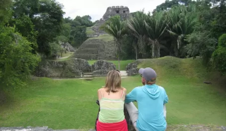 Looking up towards el Castillo at Xunantunich