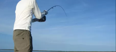 Permit on! Fishing in the lagoon at Turneffe Flats