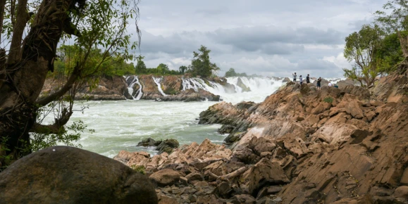 Khone Pha Pheng waterfall, a famous waterfall in Southern of Laos