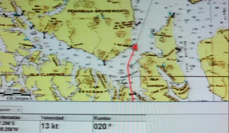 GPS location and route map - next stop Magdalena Island