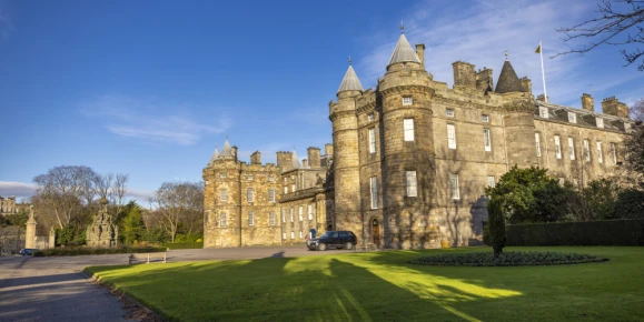 The Palace of Holyroodhouse stands at the end of Edinburgh's Royal Mile