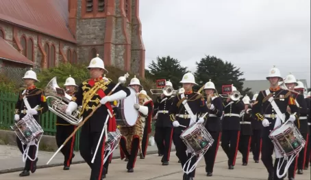 Marching band in Stanley