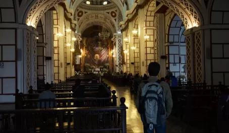 On the bus tour in Lima, we saw the catacombs in this church