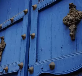 Saw this color blue many places.  Beautiful doors