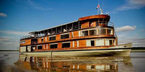 The Delfin II cruises the Upper Amazon in style
