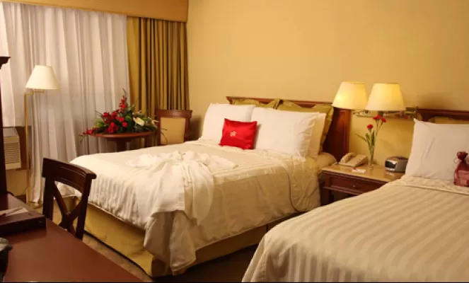 A cozy double room at the Crowne Plaza Guatemala City