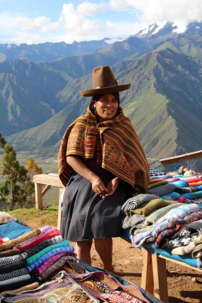 Vendor in a Sacred Valley market