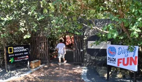 Entry to Red Mangrove Resort, Santa Cruz Island