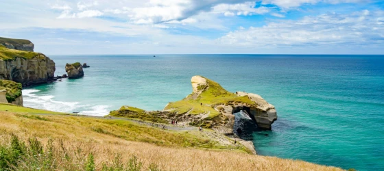 Tunnel beach in South Island of New Zealand, Dunedin
