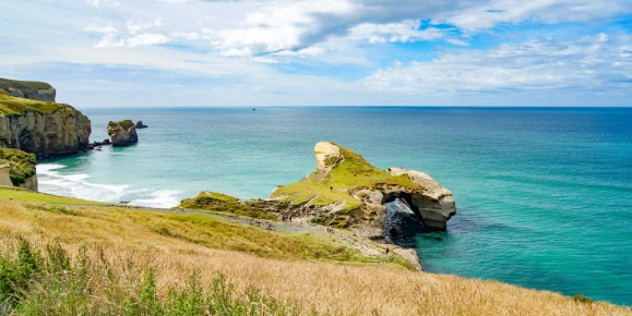 Tunnel beach in South Island of New Zealand, Dunedin