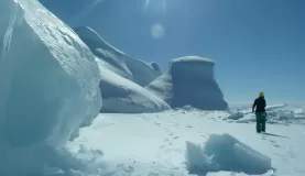 Playing on iceberg at floe edge