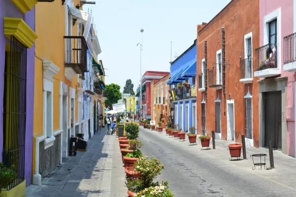Vibrant backroads in central Puebla