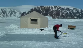 Clearing ice for another safari dome