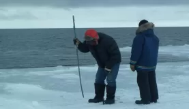 Inuit guides testing ice