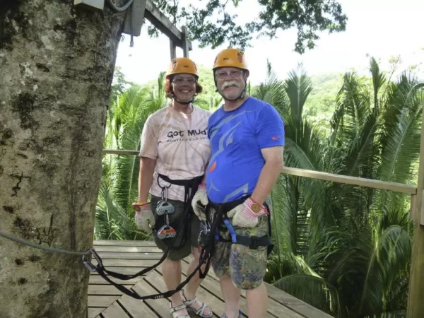Ziplining through the rainforest canopy!