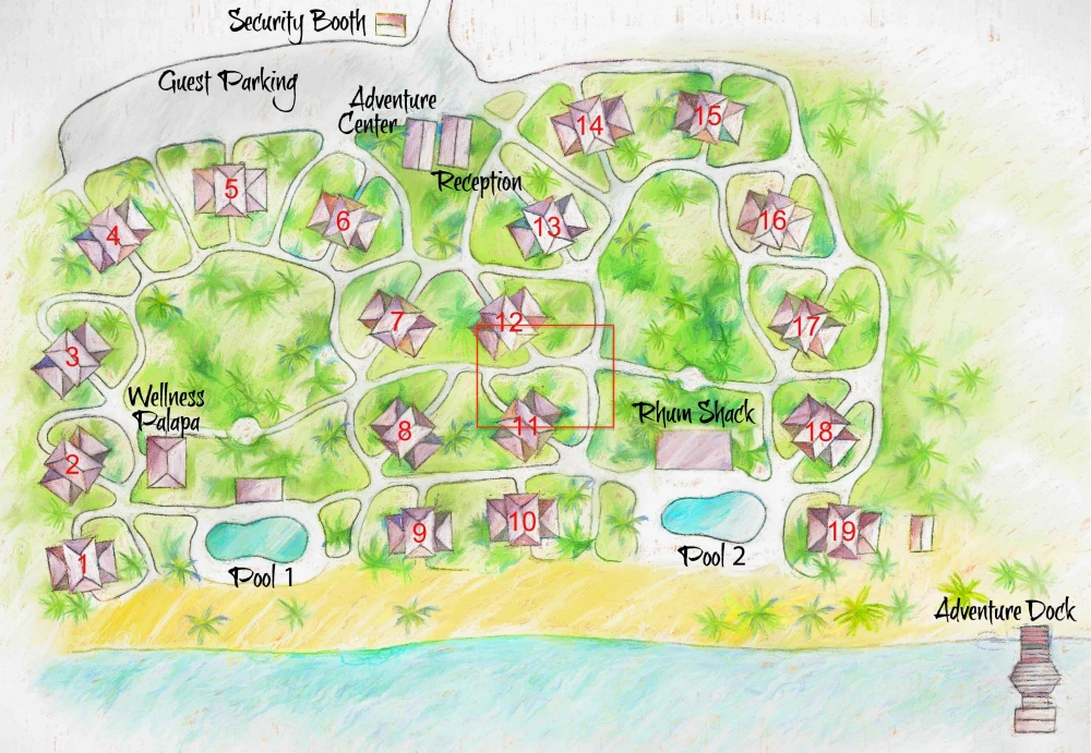 Map of Hopkins Bay Resort