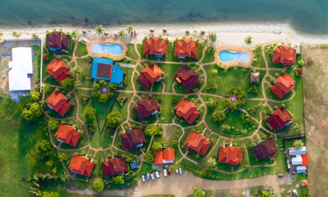 Aerial view of Hopkins Bay Resort